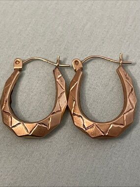 Gold 14k Geometric Hoop Earrings - Women's Jewelry
